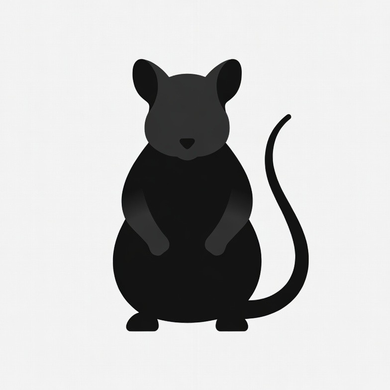 Black cartoon rat illustration Black cartoon rat illustration