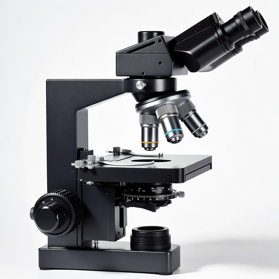 Black compound microscope isolated Black compound microscope isolated