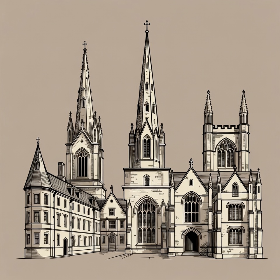 Gothic Cathedral Illustration Gothic Cathedral Illustration