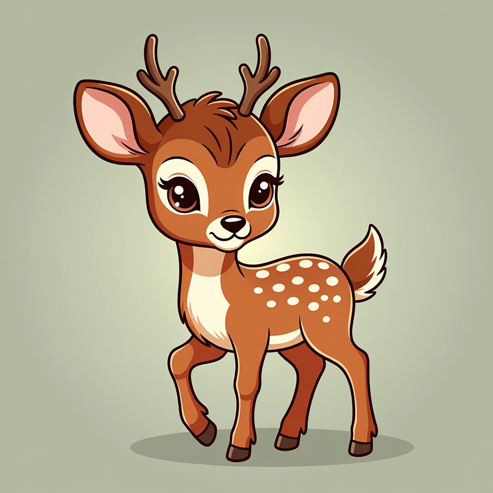 Cute Cartoon Baby Deer Cute Cartoon Baby Deer