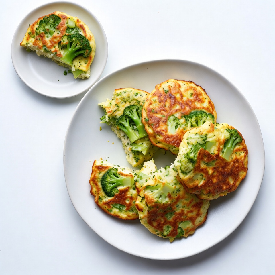 Broccoli Cheddar Fritters on Plate Broccoli Cheddar Fritters on Plate