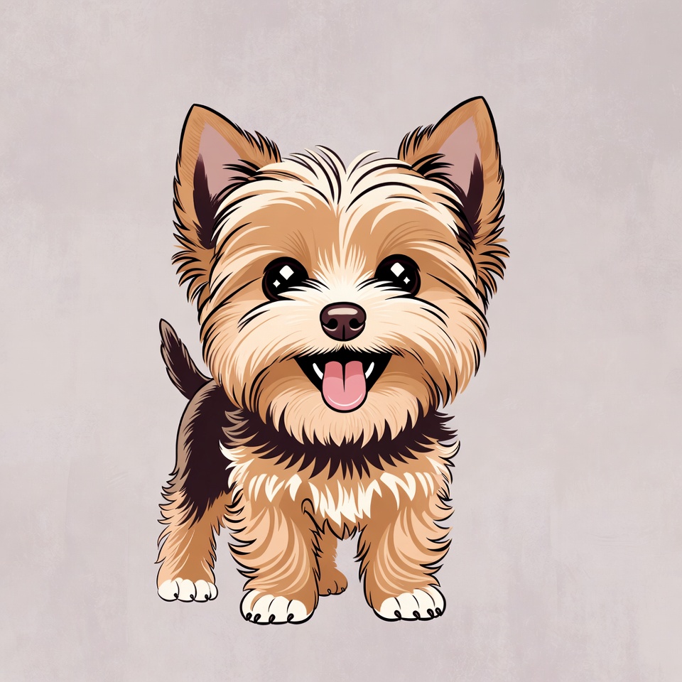 Cute Yorkshire Terrier puppy illustration Cute Yorkshire Terrier puppy illustration