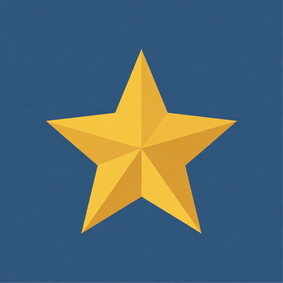 Golden star on blue background Golden star on blue background