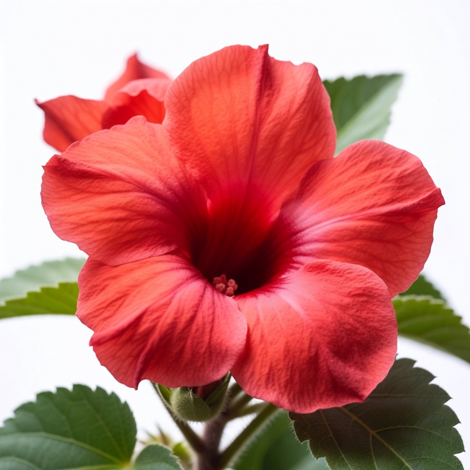 Red Hibiscus Flower Blooming Red Hibiscus Flower Blooming