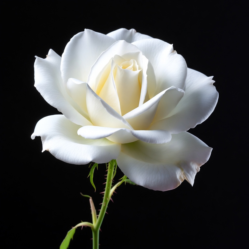 White Rose on Black Background White Rose on Black Background