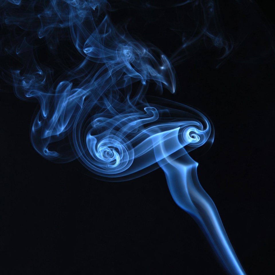 Blue Swirling Smoke on Black Blue Swirling Smoke on Black