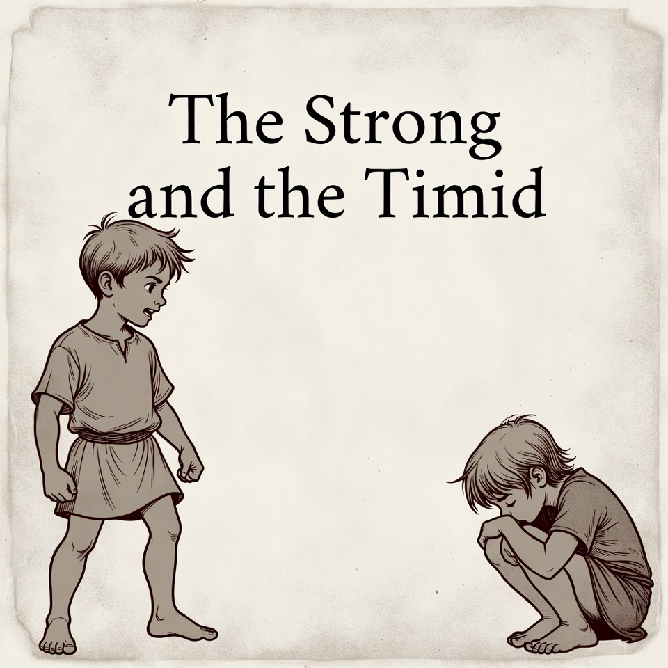 Strong and Timid Boys Illustration Strong and Timid Boys Illustration