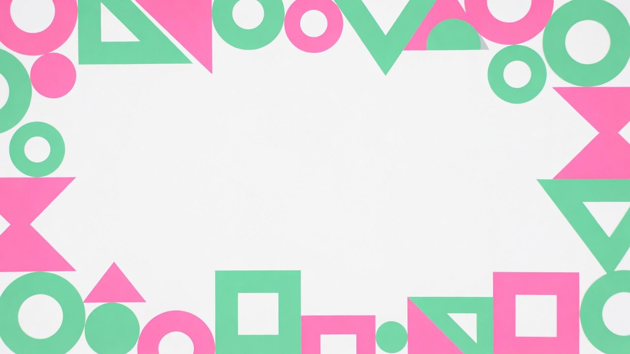 Pink Green Geometric Frame Border Pink Green Geometric Frame Border