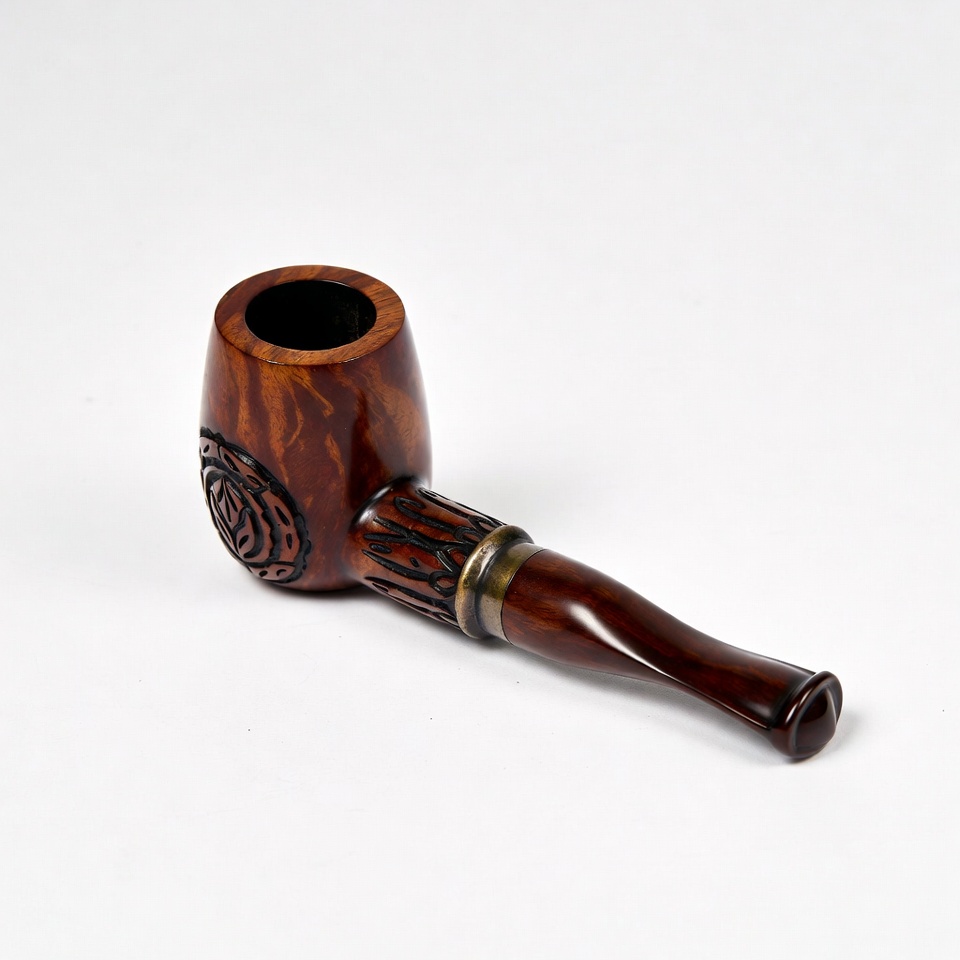 Carved wooden tobacco pipe Carved wooden tobacco pipe