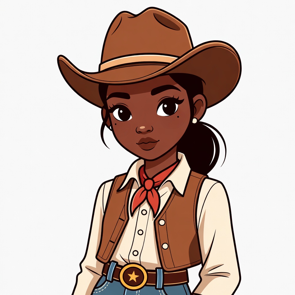 African-American girl in cowboy hat African-American girl in cowboy hat