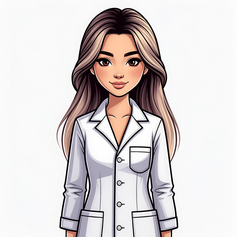 Asian woman in white lab coat Asian woman in white lab coat