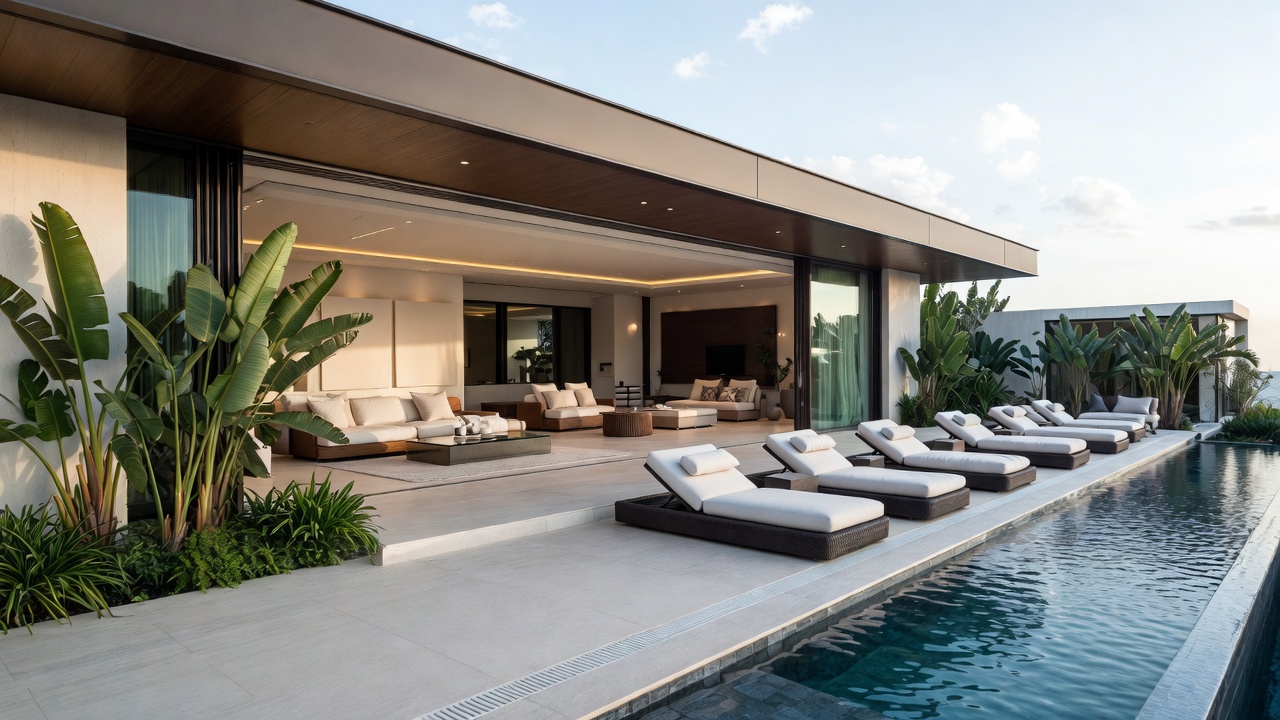 Modern infinity pool luxury villa Modern infinity pool luxury villa