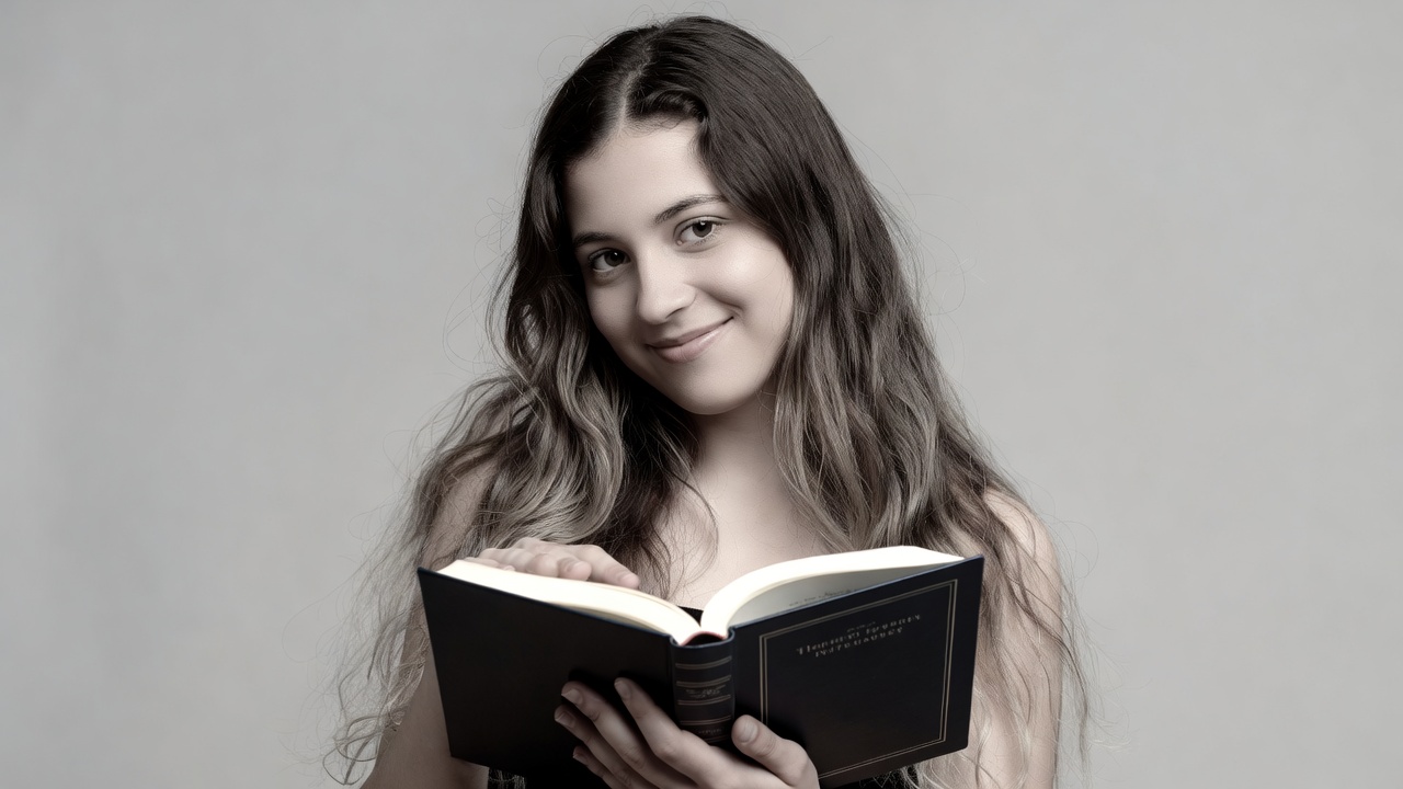 Young woman reading book Young woman reading book