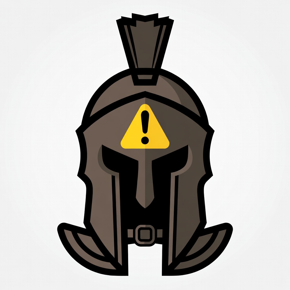 Spartan Helmet with Warning Symbol Spartan Helmet with Warning Symbol