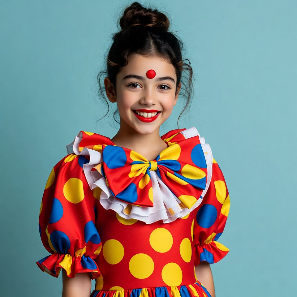Girl in colorful clown costume Girl in colorful clown costume