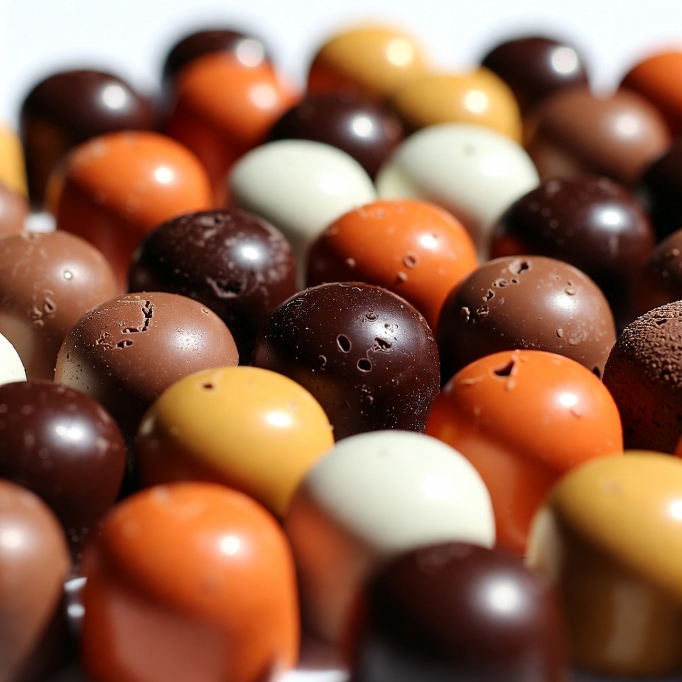 Colorful Chocolate Truffles Closeup Colorful Chocolate Truffles Closeup