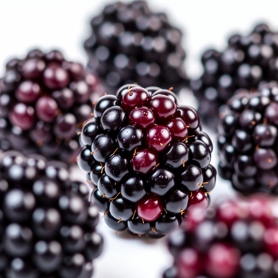 Fresh Blackberries on White Background Fresh Blackberries on White Background