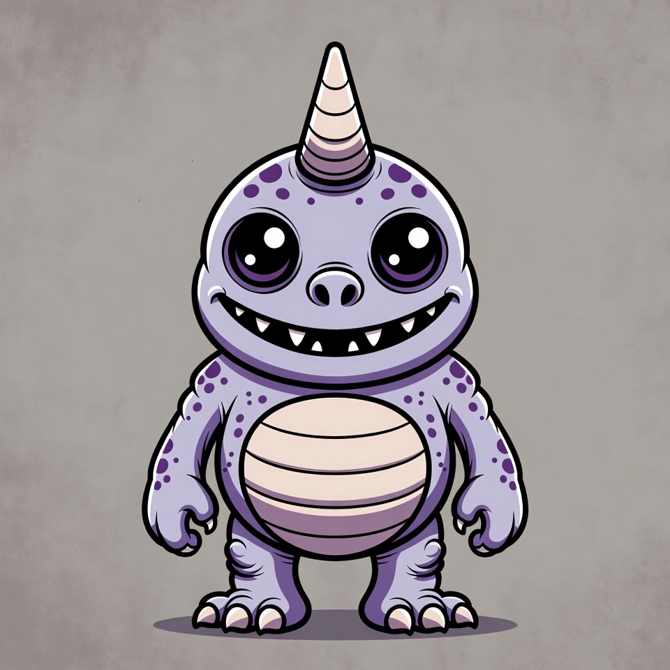 Cute purple unicorn monster illustration Cute purple unicorn monster illustration