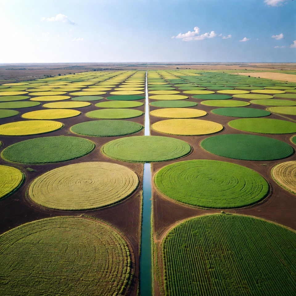 Aerial View of Circular Crop Fields Aerial View of Circular Crop Fields
