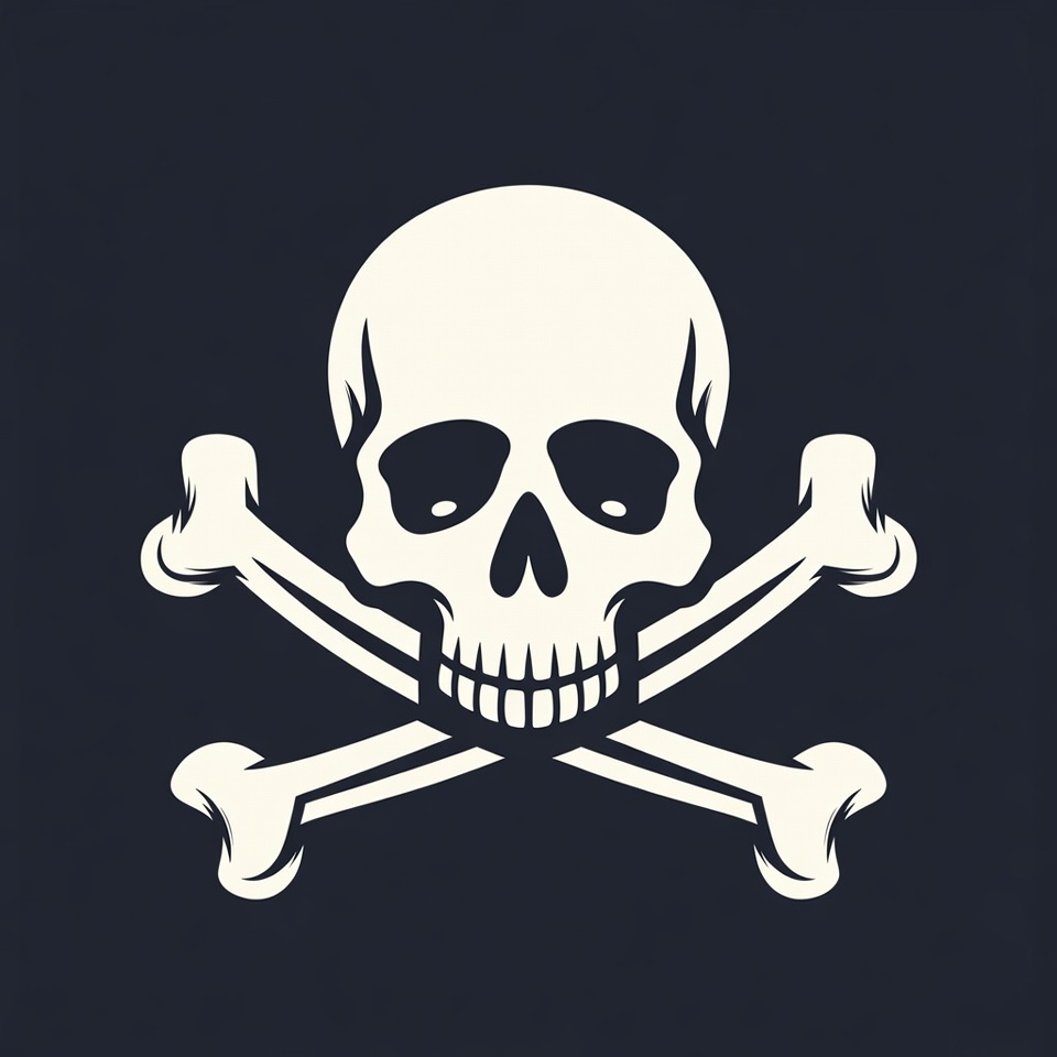 White Skull and Crossbones Illustration White Skull and Crossbones Illustration