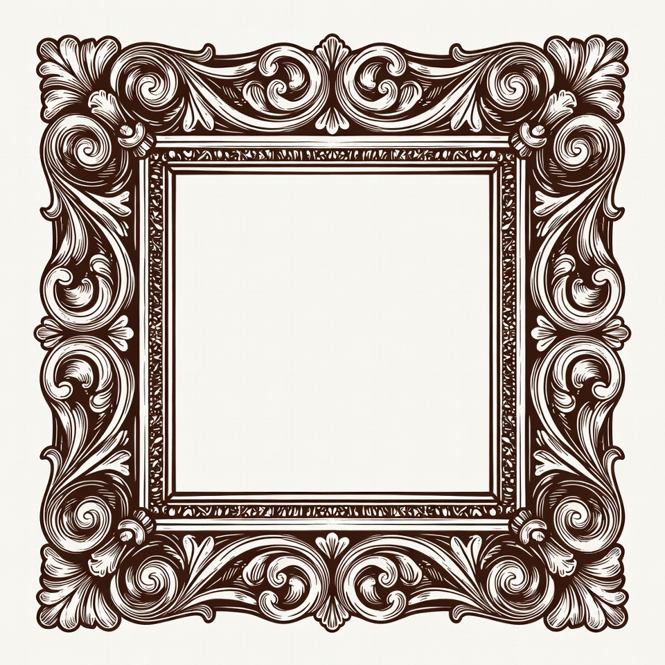 Ornate Vintage Empty Picture Frame Ornate Vintage Empty Picture Frame