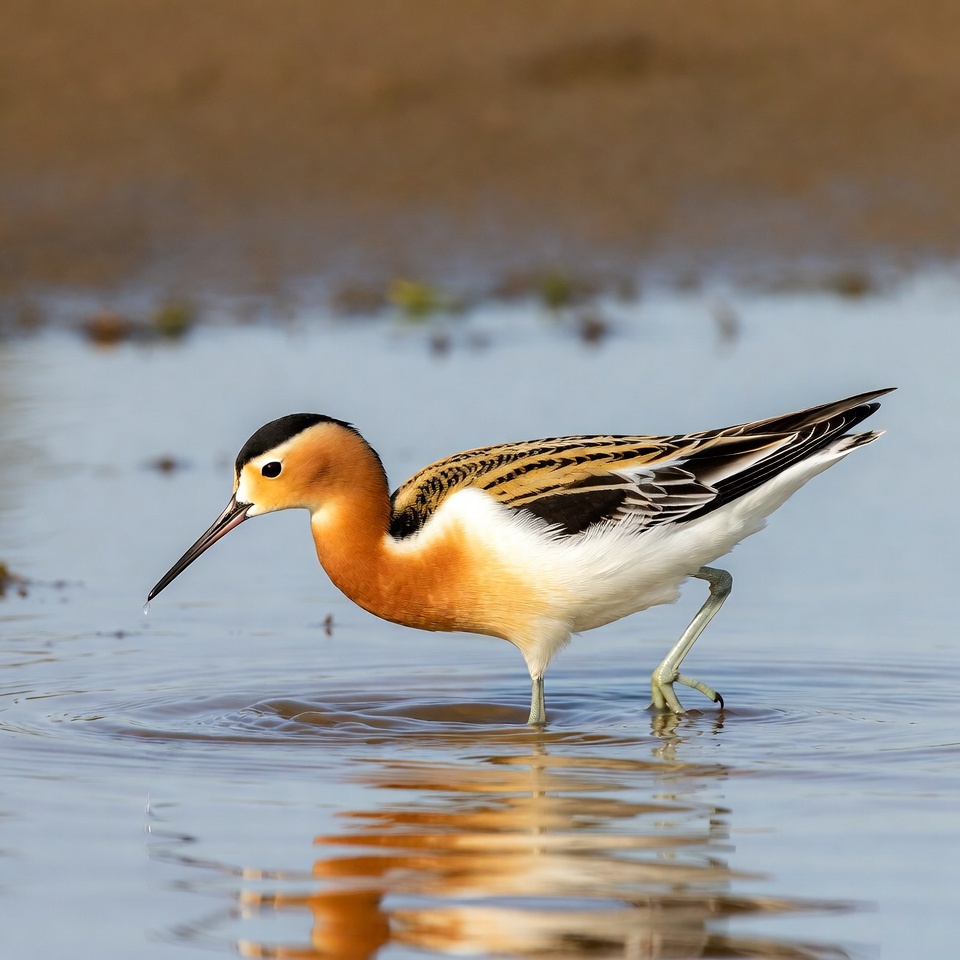 Black-necked Stilt wading in water Black-necked Stilt wading in water