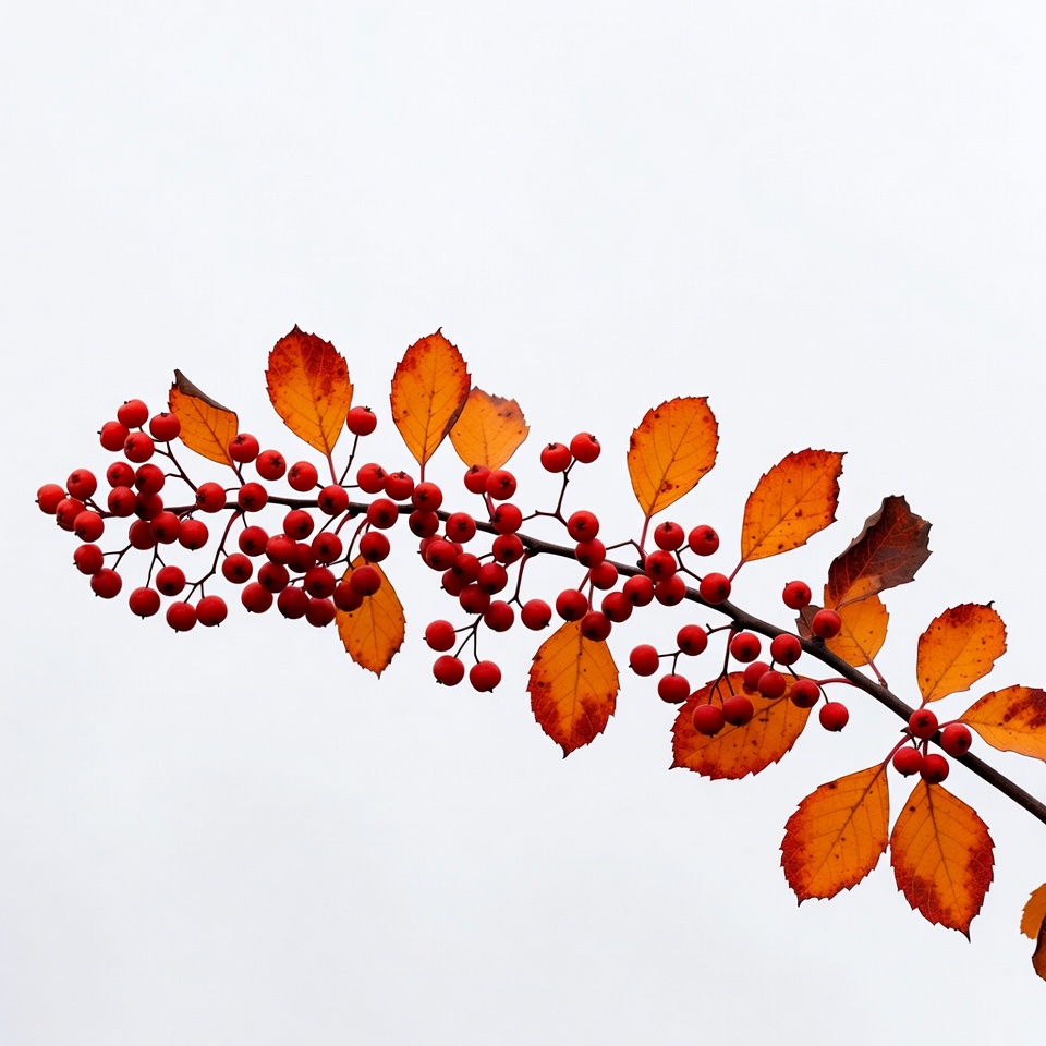 Red Berries on Autumn Branch Red Berries on Autumn Branch