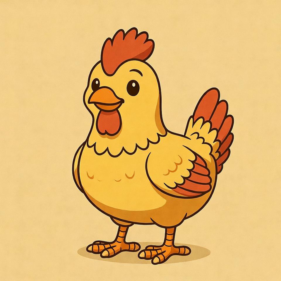 Cute cartoon yellow chicken Cute cartoon yellow chicken