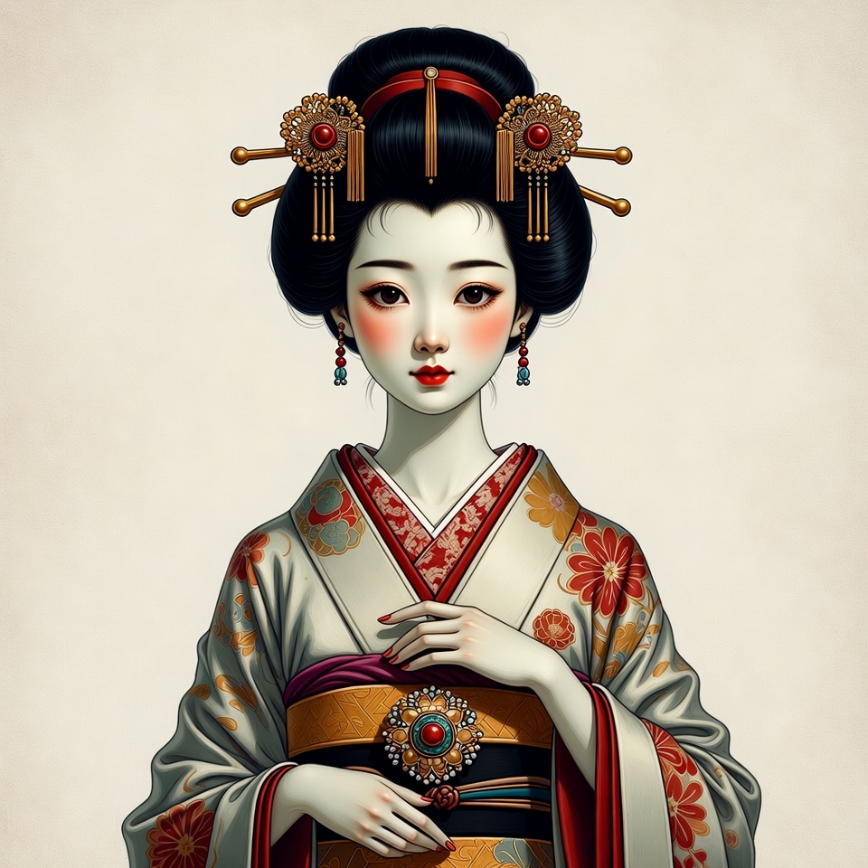 Japanese woman in kimono Japanese woman in kimono