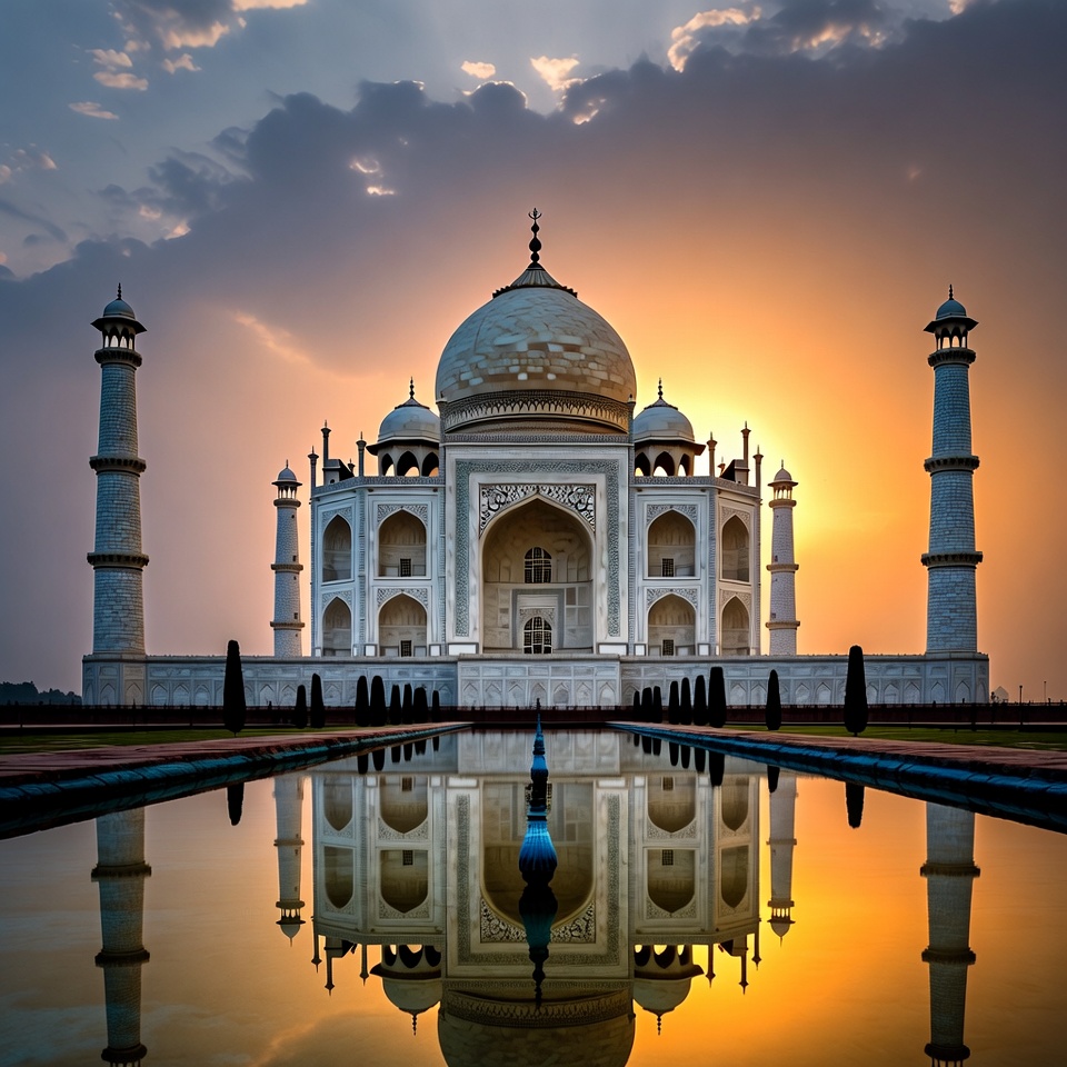 Taj Mahal Sunset Reflection Taj Mahal Sunset Reflection
