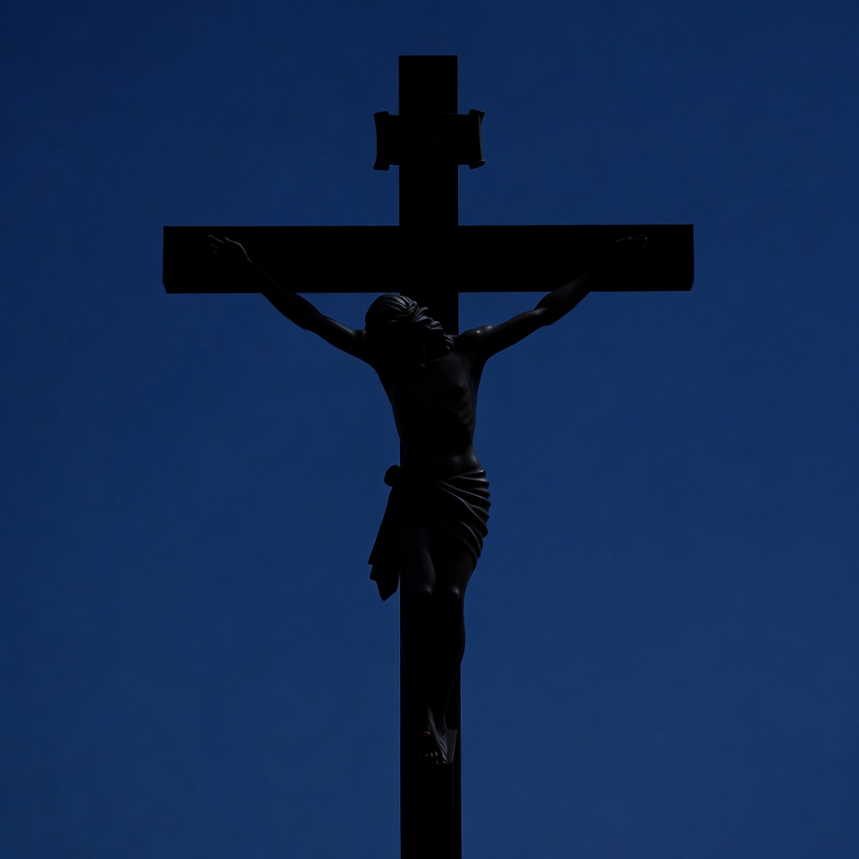 Silhouette of Jesus on Cross Silhouette of Jesus on Cross