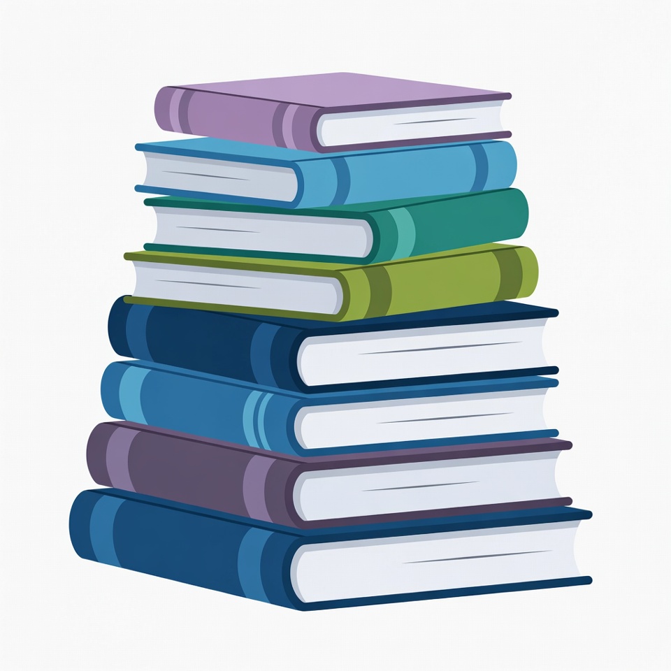 Colorful Stack of Books Illustration Colorful Stack of Books Illustration