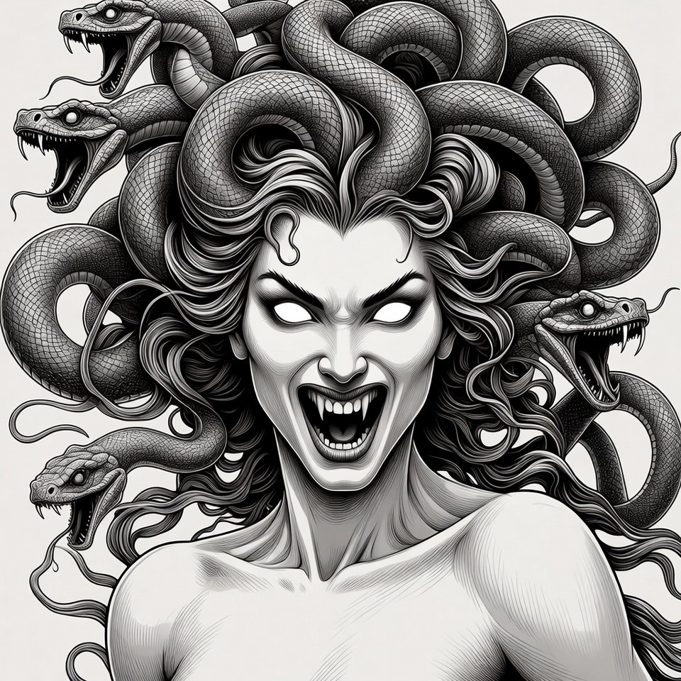 Medusa with Snakes for Hair Medusa with Snakes for Hair