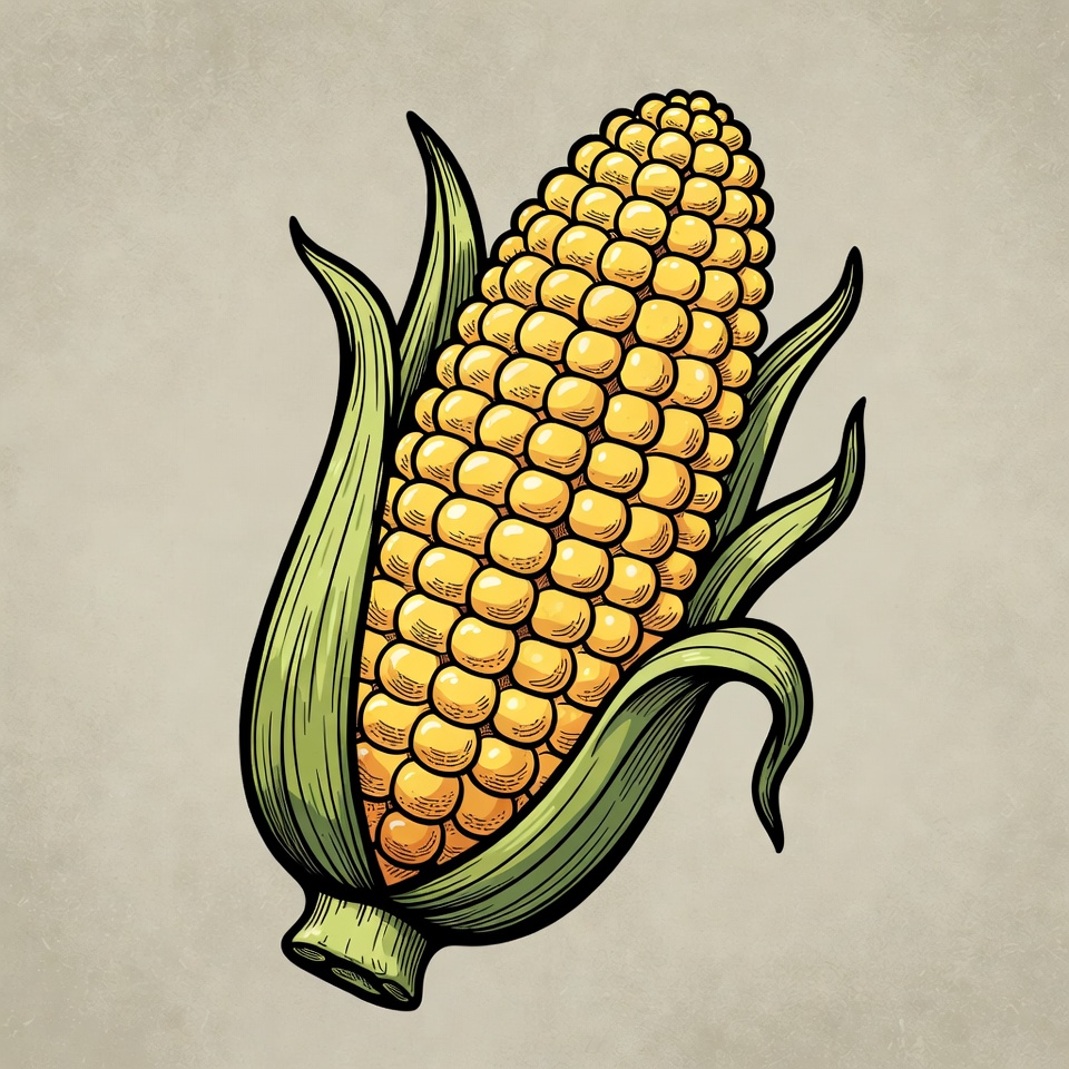 Corn cob illustration Corn cob illustration
