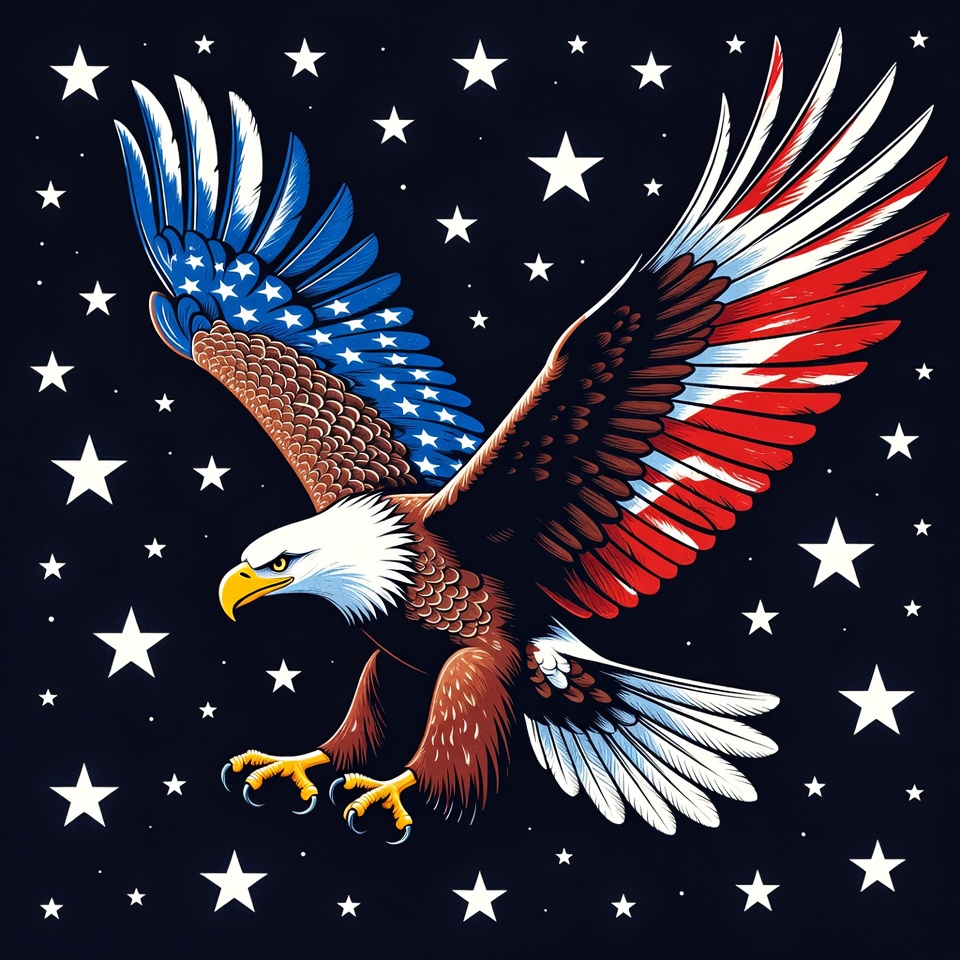 Patriotic American Eagle with Stars Patriotic American Eagle with Stars