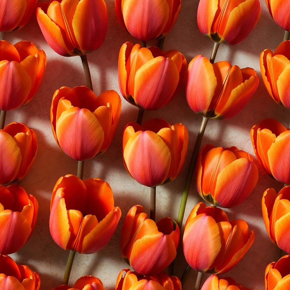 Orange Tulips Pattern Orange Tulips Pattern