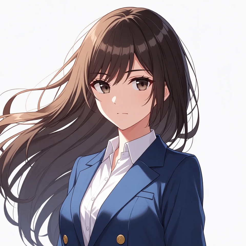 Anime girl in navy blazer Anime girl in navy blazer