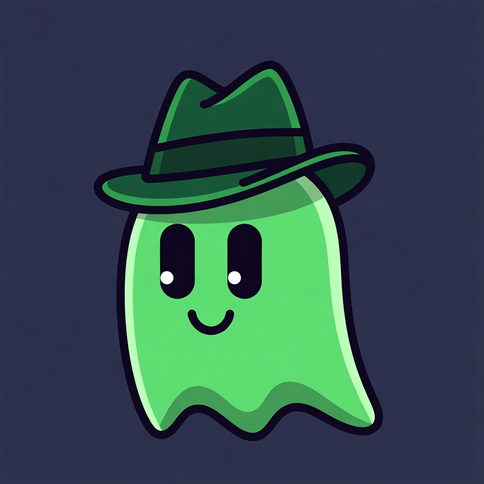 Green Ghost Wearing Hat Green Ghost Wearing Hat