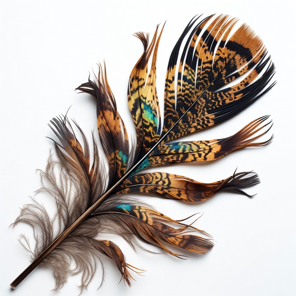 Colorful peacock feather isolated Colorful peacock feather isolated