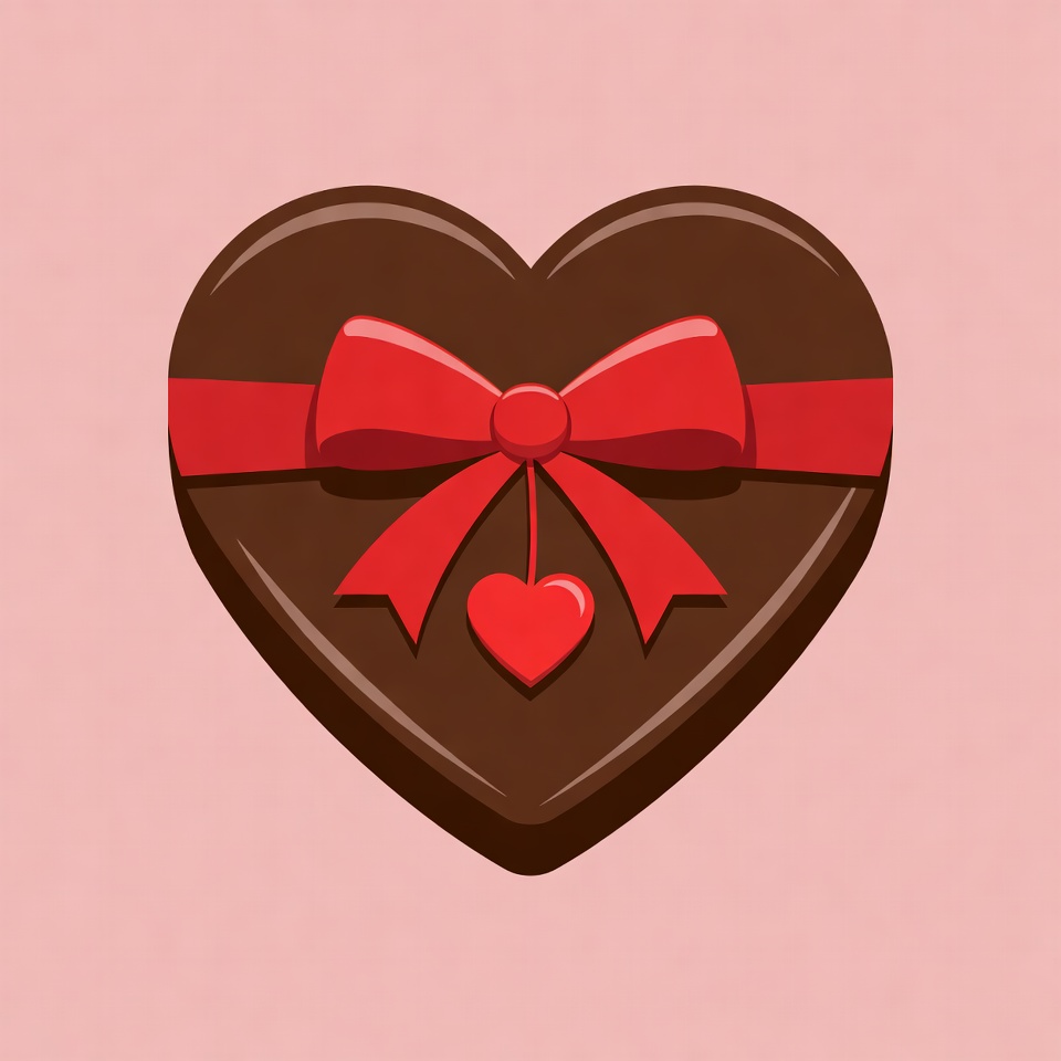 Chocolate Heart with Red Bow Chocolate Heart with Red Bow