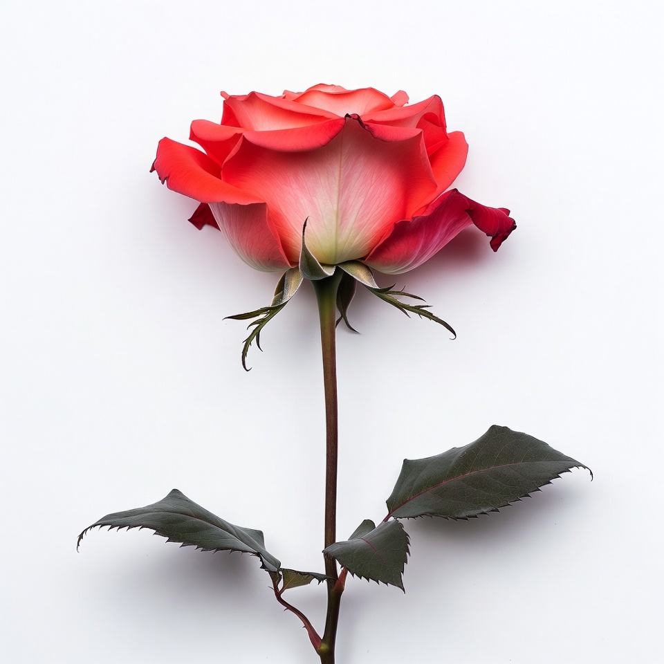 Red Rose on White Background Red Rose on White Background