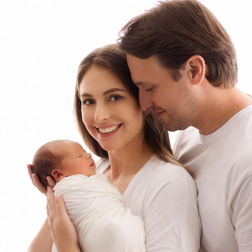 Family holding newborn baby Family holding newborn baby