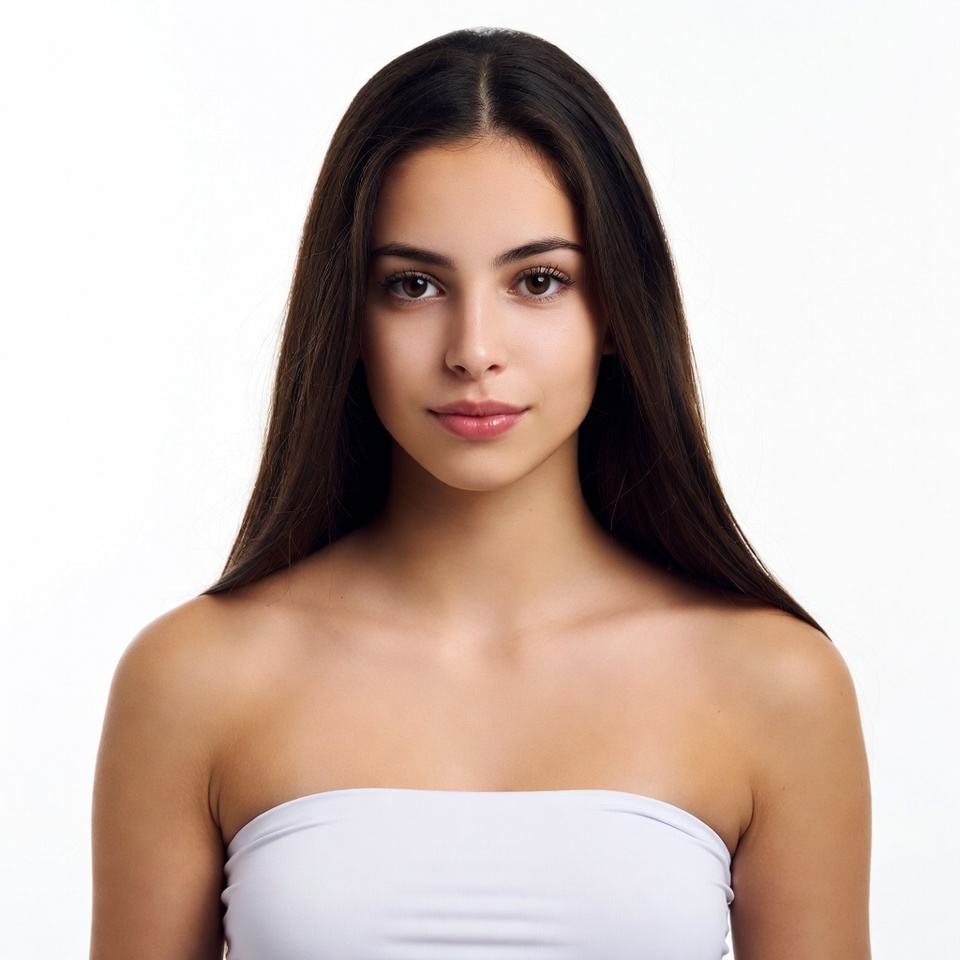 Beautiful young woman with long dark hair Beautiful young woman with long dark hair