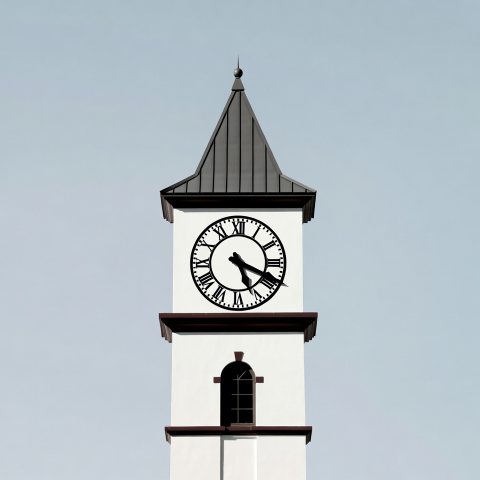 White Clock Tower with Roman Numerals White Clock Tower with Roman Numerals