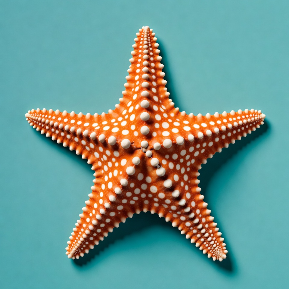 Orange starfish on blue background Orange starfish on blue background