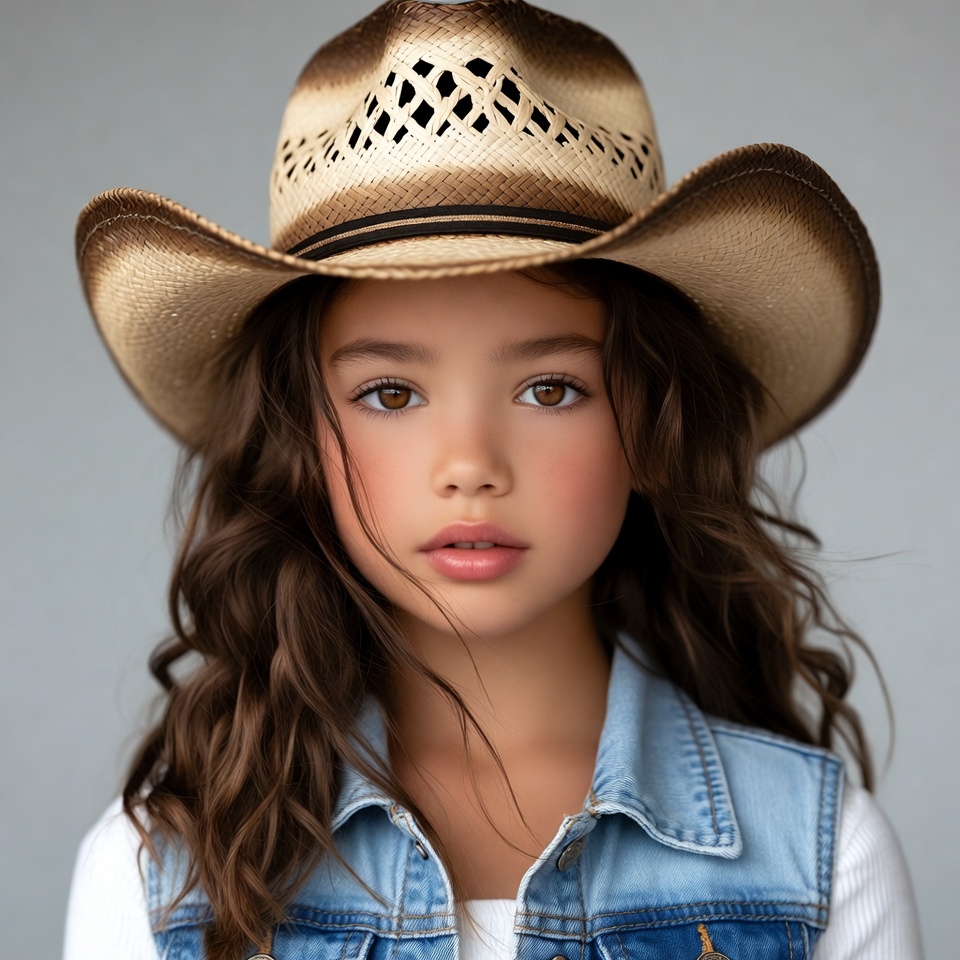 Girl wearing cowboy hat Girl wearing cowboy hat