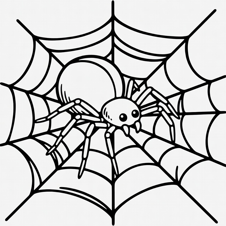 Spider on web illustration Spider on web illustration