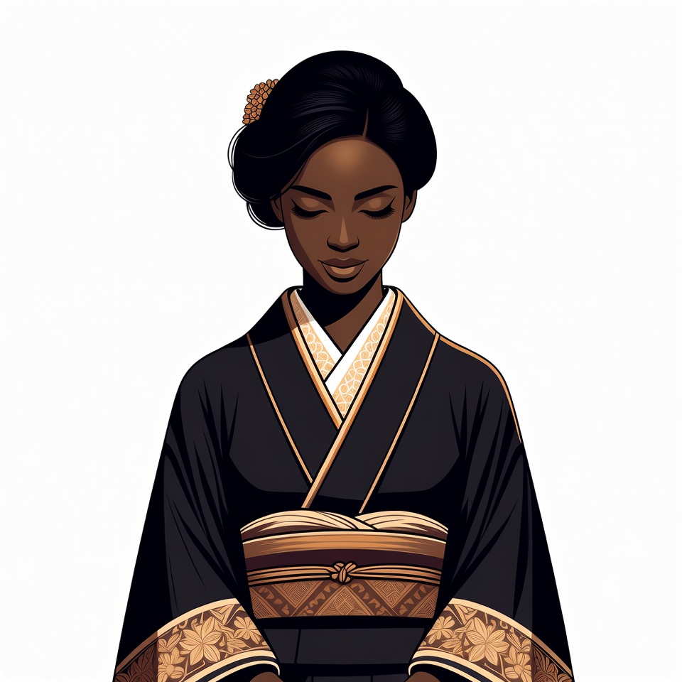 African woman in kimono African woman in kimono