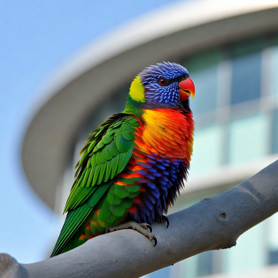 Rainbow Lorikeet on branch Rainbow Lorikeet on branch