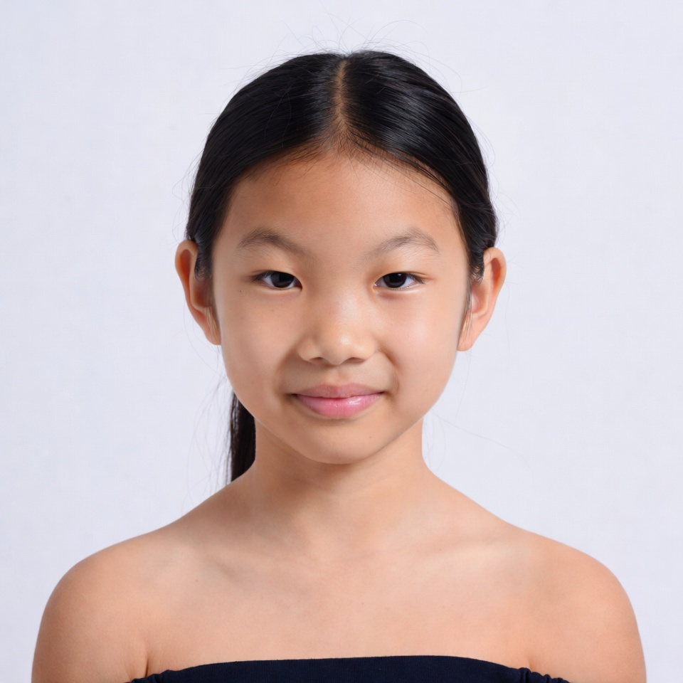 Asian girl smiling on white background Asian girl smiling on white background